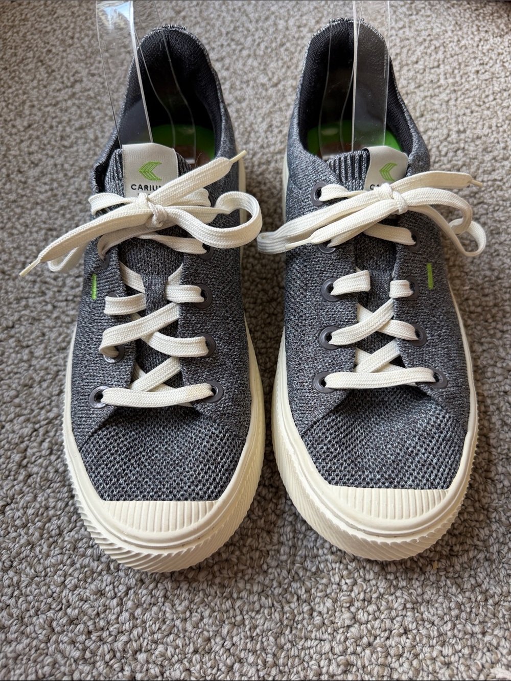 Cariuma Ibi Low Stone Knit Sneaker Grey Unisex Mens 8 Womens 9.5 - Picture 2 of 9